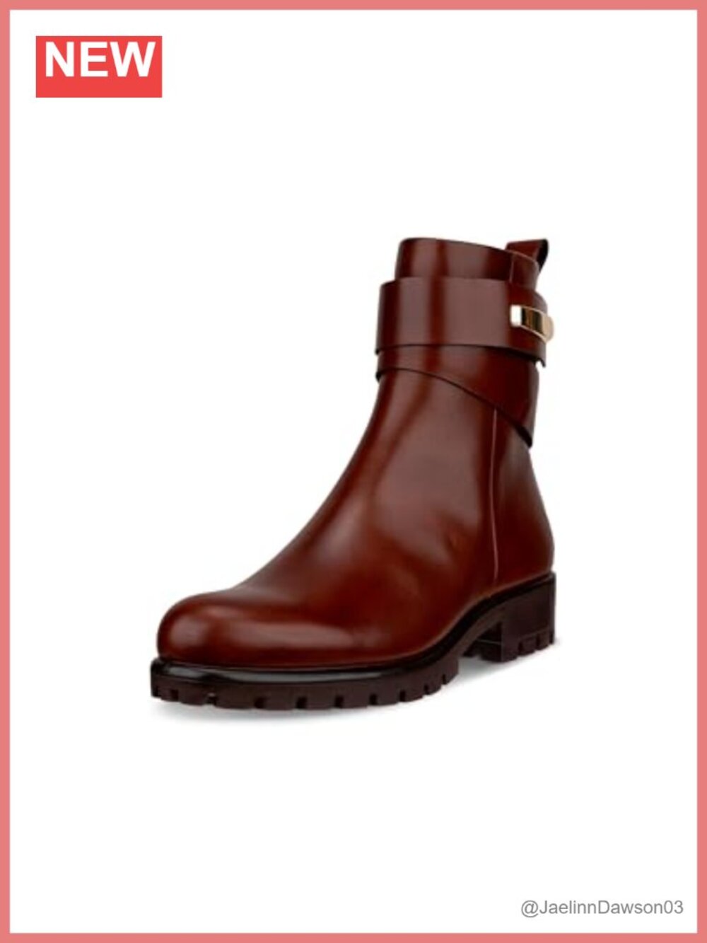 ECCO Modtray Strap Ankle Bootie Full Grain Leather Block Heel Zip